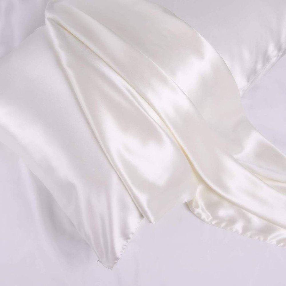 NEW The Golden Arch 100% Silk 22 Momme Pillowcase Ivory, Size Q